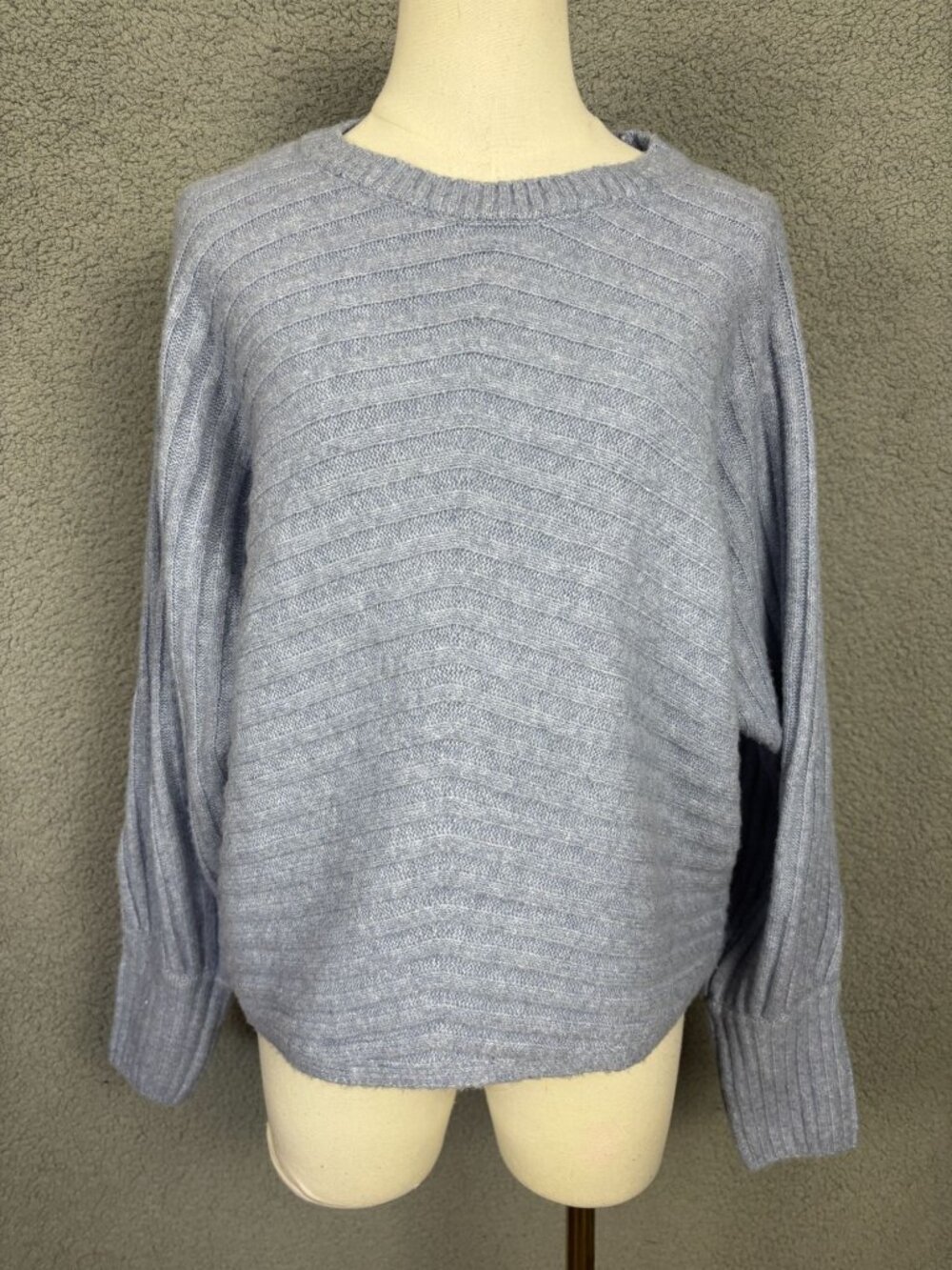 Hippie Rose Junior's Elliptical Rib-Knit Sweater - Rustic Blue Size XLarge NWT's